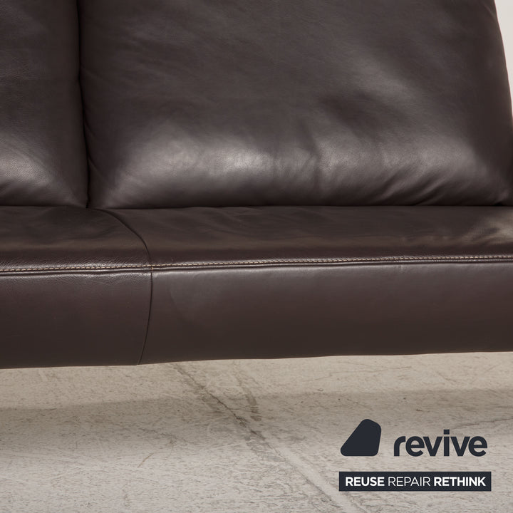 Koinor Rivo Leder Sofa Aubergine Ecksofa