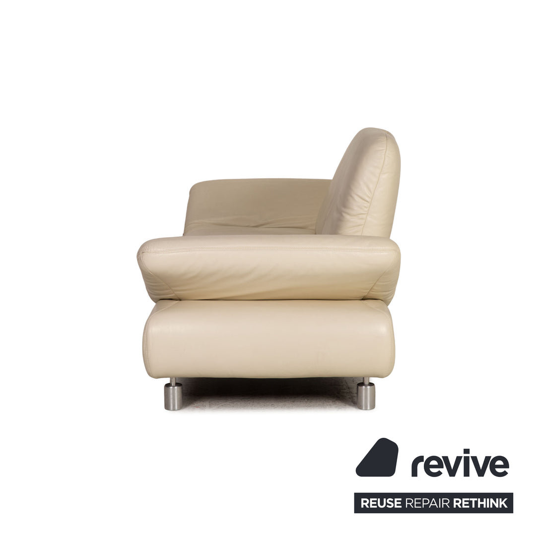 Koinor Rivoli Canapé en cuir crème trois places Fonction canapé