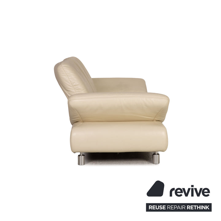 Koinor Rivoli Canapé en cuir crème trois places Fonction canapé