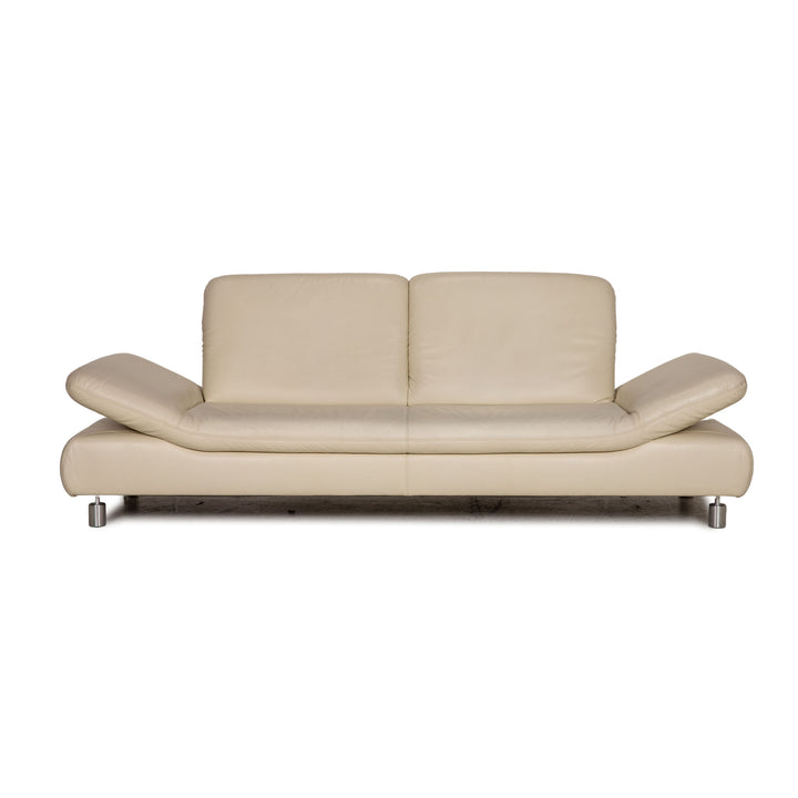 Koinor Rivoli Canapé en cuir crème trois places Fonction canapé