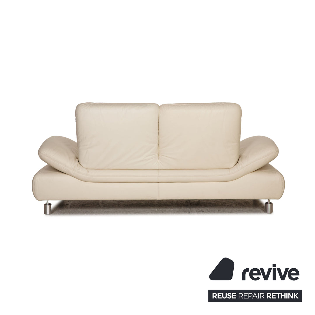Koinor Rivoli ensemble de canapés en cuir crème 2x fonction canapé deux places