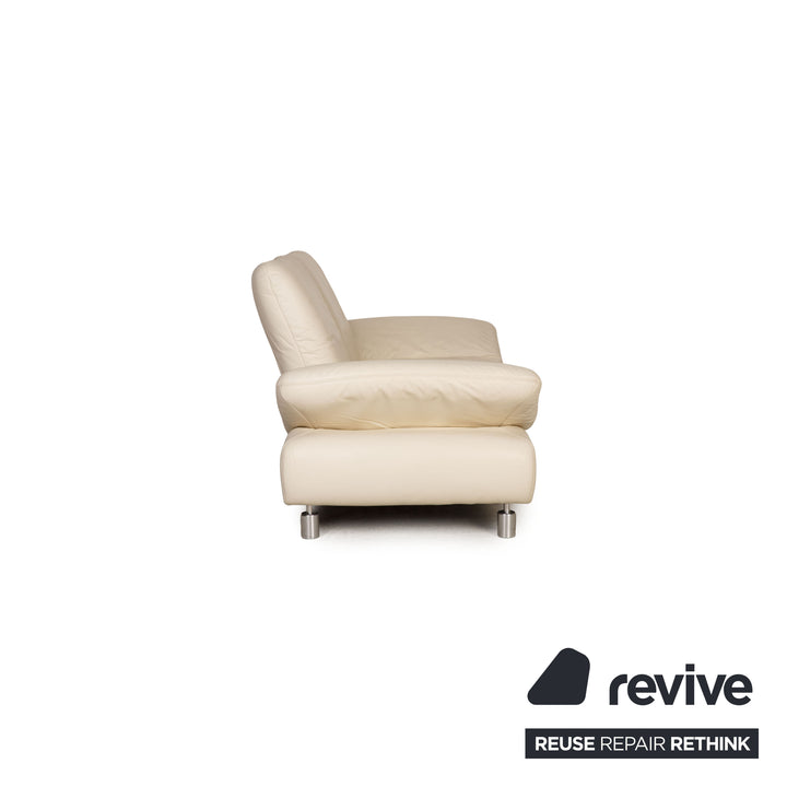 Koinor Rivoli ensemble de canapés en cuir crème 2x fonction canapé deux places