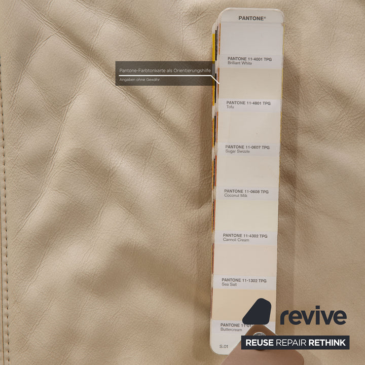Koinor Rivoli ensemble de canapés en cuir crème 2x fonction canapé deux places