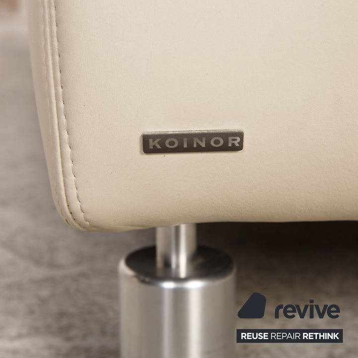 Koinor Rivoli ensemble de canapés en cuir crème 2x fonction canapé deux places