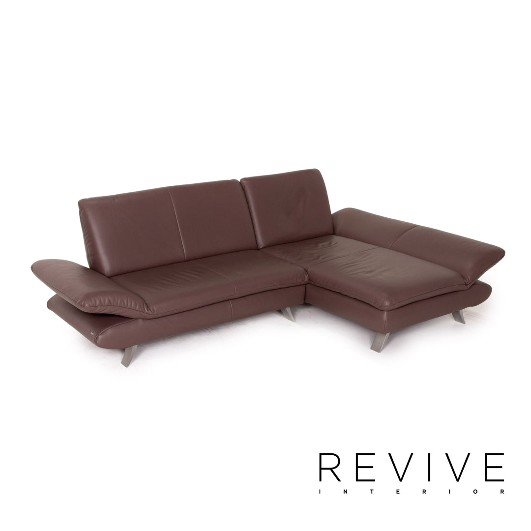 Koinor Rossini Canapé d'angle en cuir marron taupe