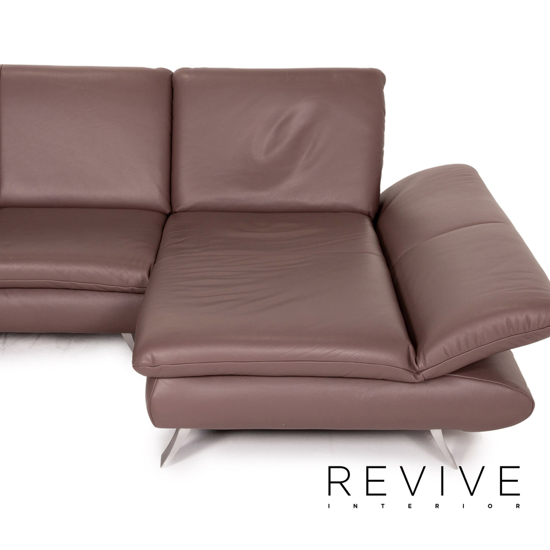 Koinor Rossini Canapé d'angle en cuir marron taupe
