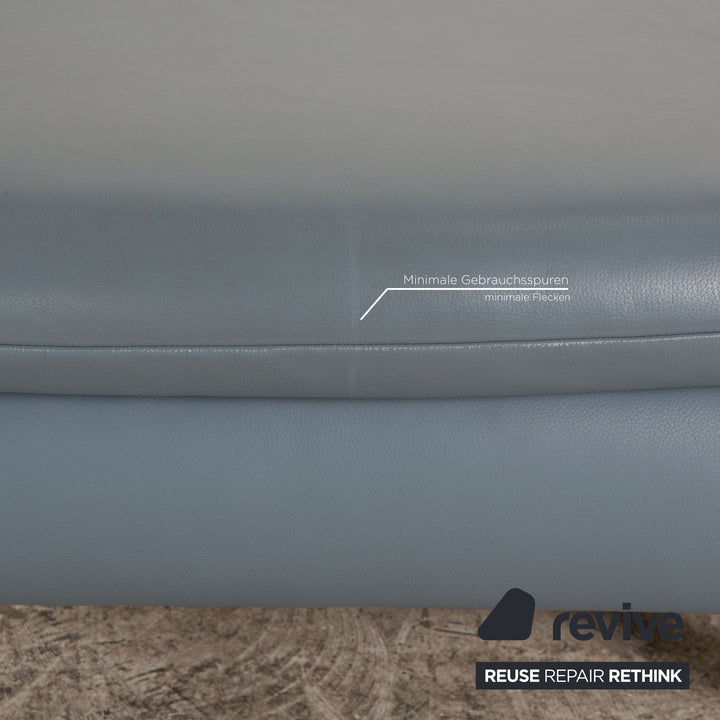 Koinor Rossini tabouret en cuir bleu clair