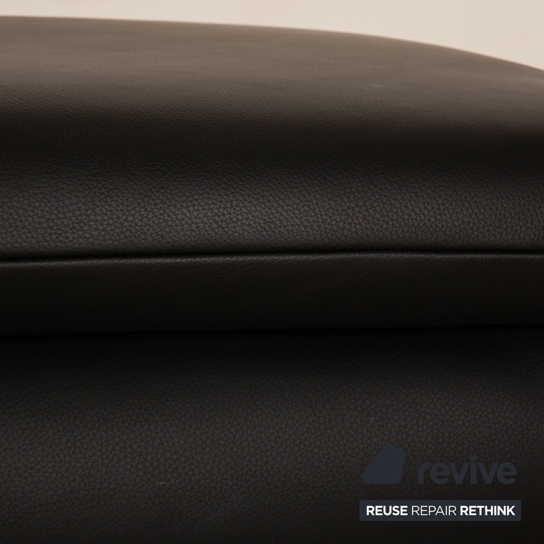 Koinor Rossini Leder Hocker Schwarz