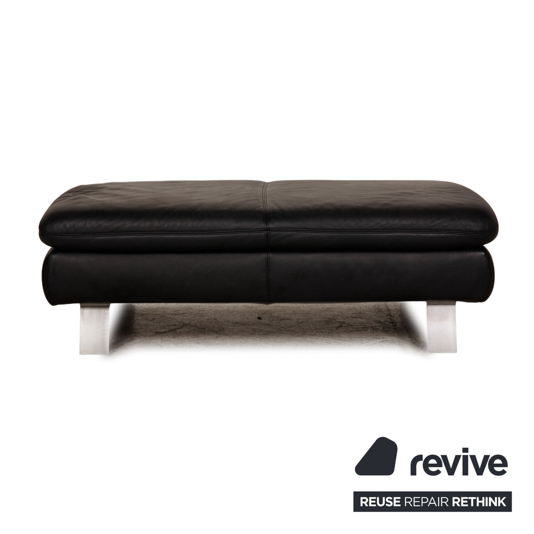 Koinor Rossini Leder Hocker Schwarz