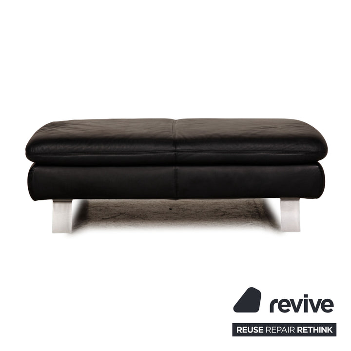 Koinor Rossini Leder Hocker Schwarz