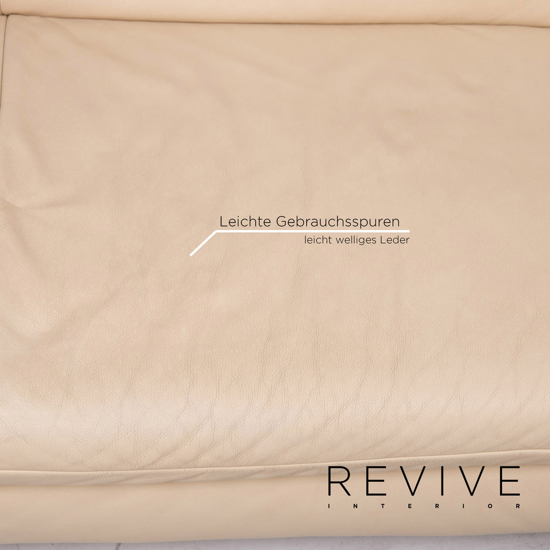 Koinor Rossini leather sofa cream three seater function couch
