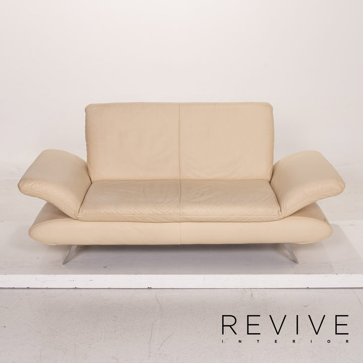 Koinor Rossini leather sofa cream three seater function couch