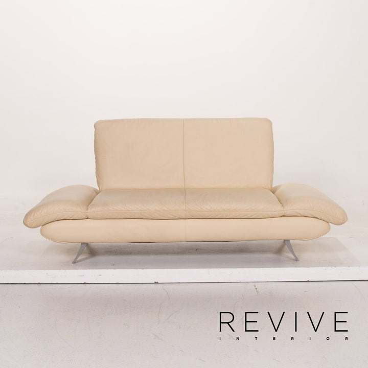 Koinor Rossini leather sofa cream three seater function couch