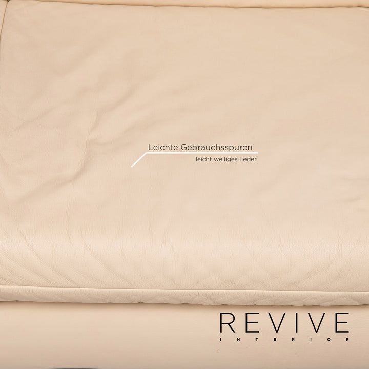 Koinor Rossini leather sofa cream three seater function couch
