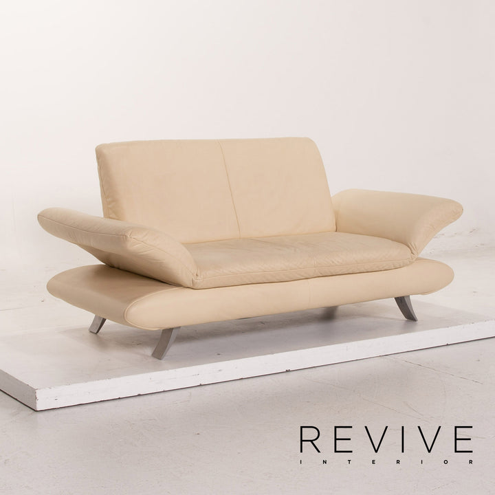 Koinor Rossini leather sofa cream three seater function couch
