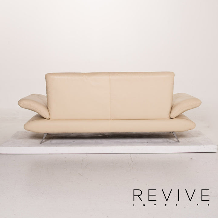 Koinor Rossini leather sofa cream three seater function couch