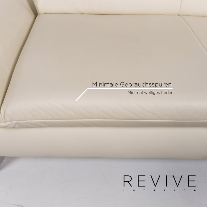 Koinor Rossini leather sofa set cream 2x two-seater couch #13600