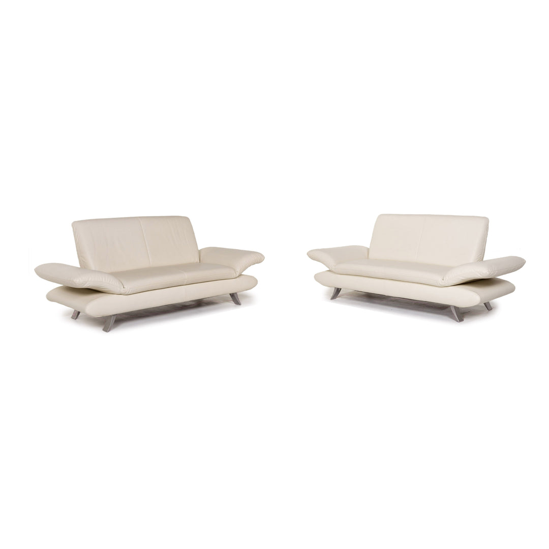 Koinor Rossini leather sofa set cream 2x two-seater couch #13600