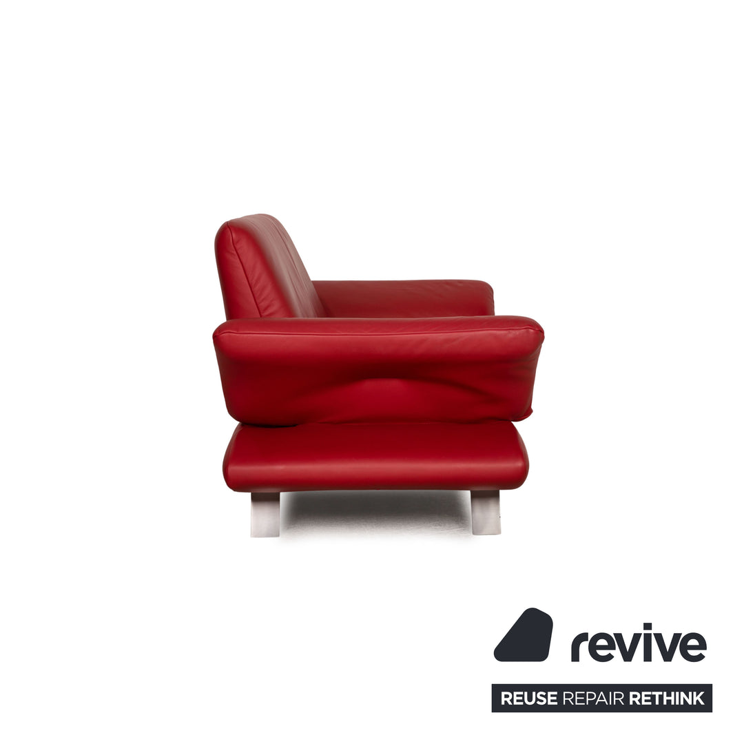 Koinor Rossini Leather Two Seater Red Sofa Couch