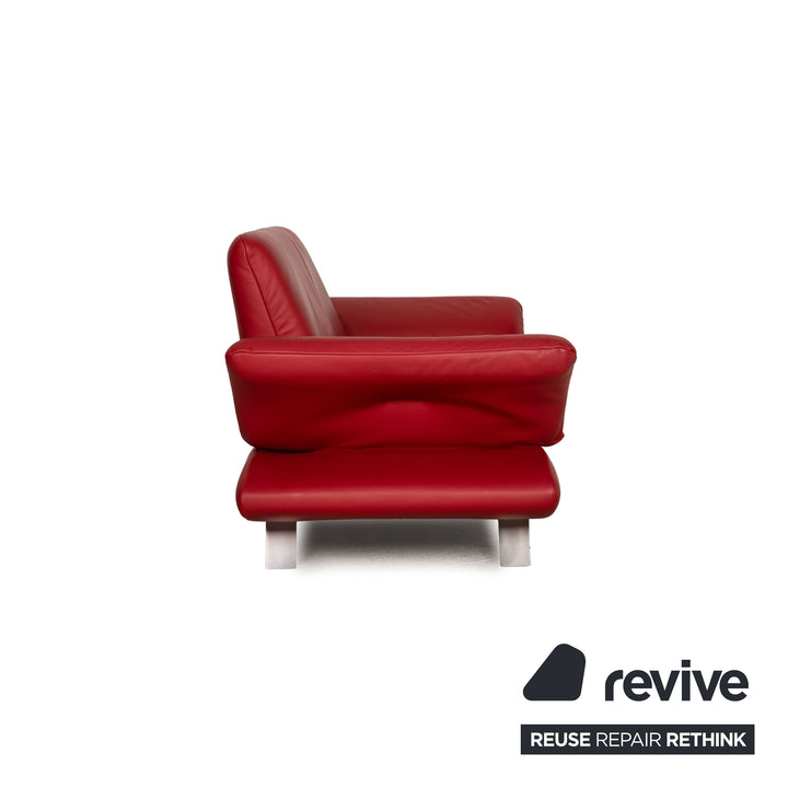 Koinor Rossini Leather Two Seater Red Sofa Couch