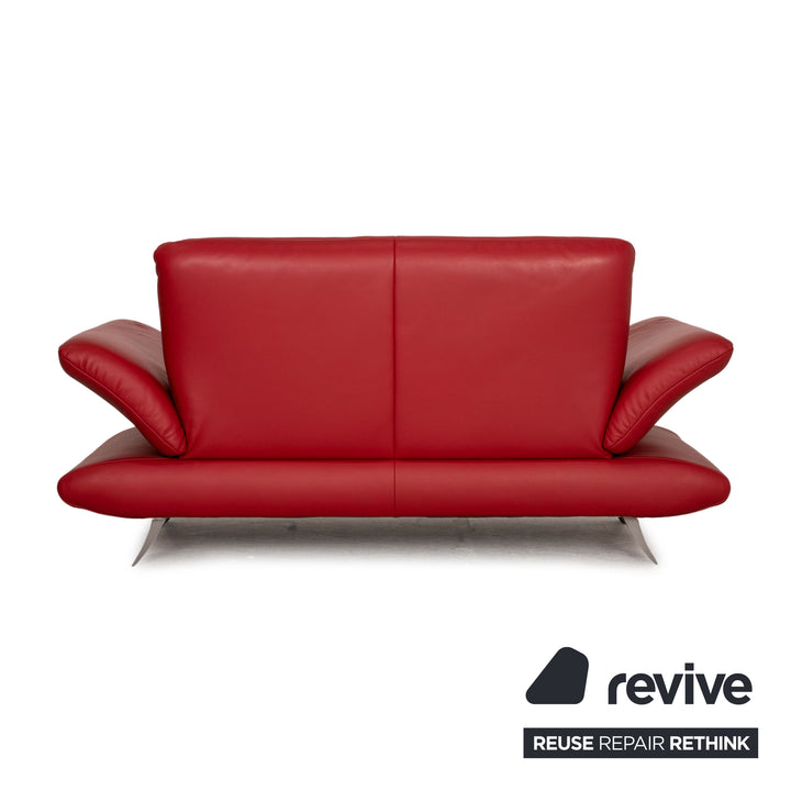Koinor Rossini Leather Two Seater Red Sofa Couch