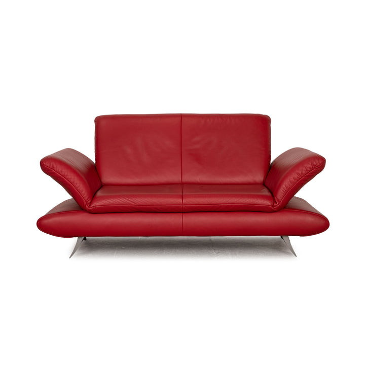 Koinor Rossini Leather Two Seater Red Sofa Couch
