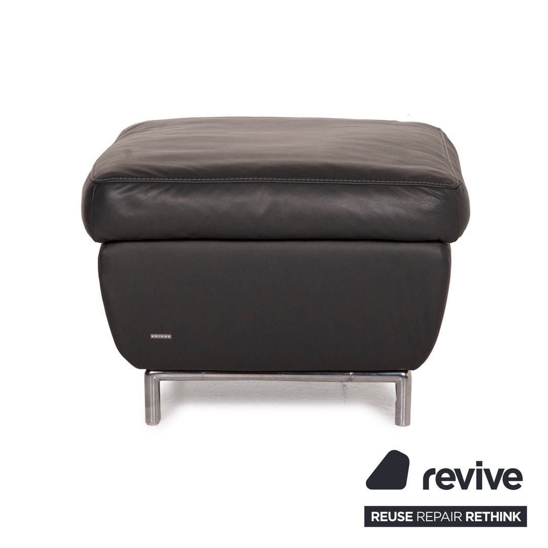 Koinor Roxanne tabouret en cuir anthracite