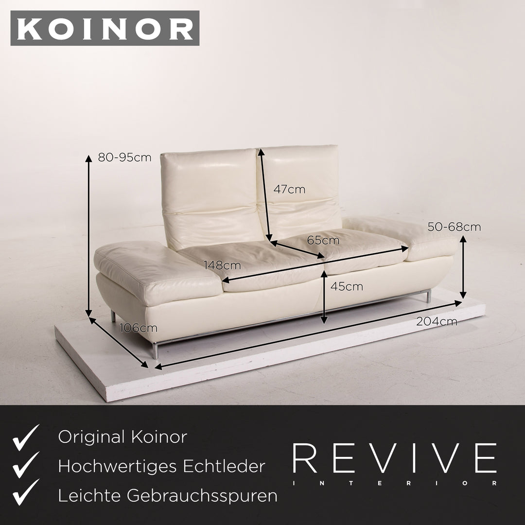 Koinor Roxanne leather sofa set brown dark brown 1x two-seater 1x stool function couch #14856