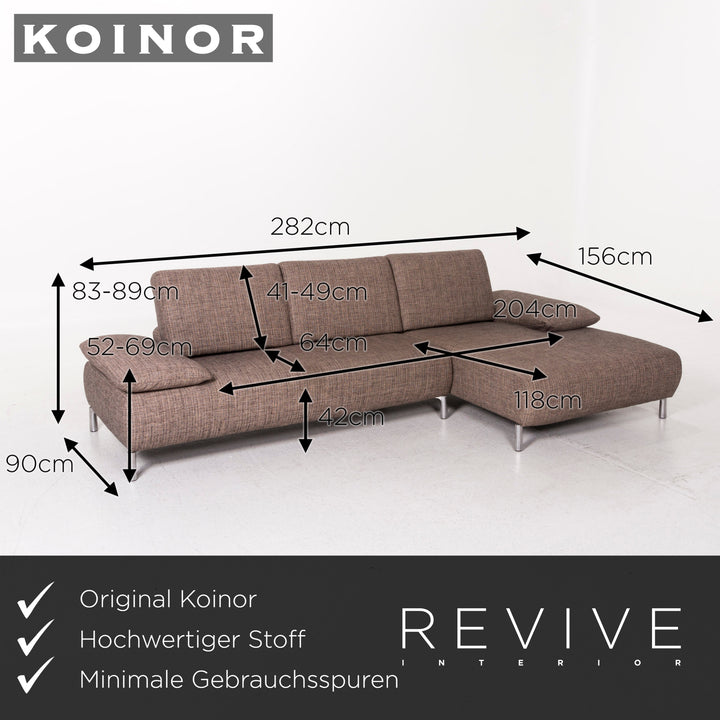 Koinor Stoff Ecksofa Braun Sofa Funktion Couch #12559