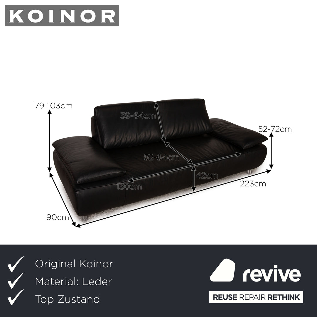 Koinor Volare Canapé trois places en cuir noir