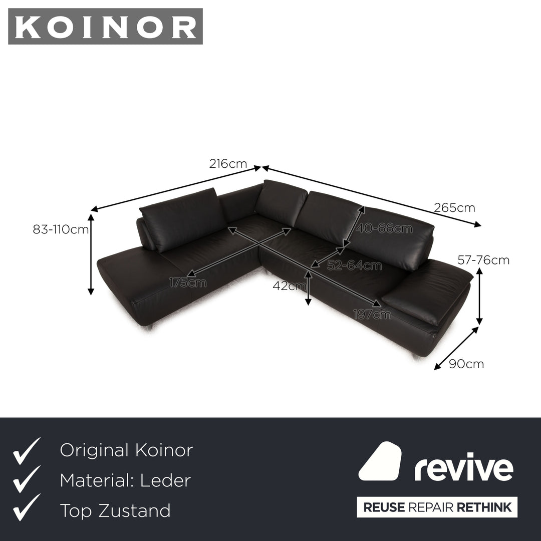 Koinor Volare leather corner sofa anthracite sofa couch