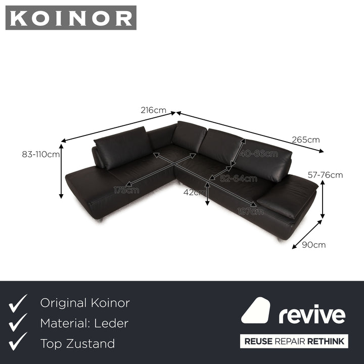 Koinor Volare leather corner sofa anthracite sofa couch