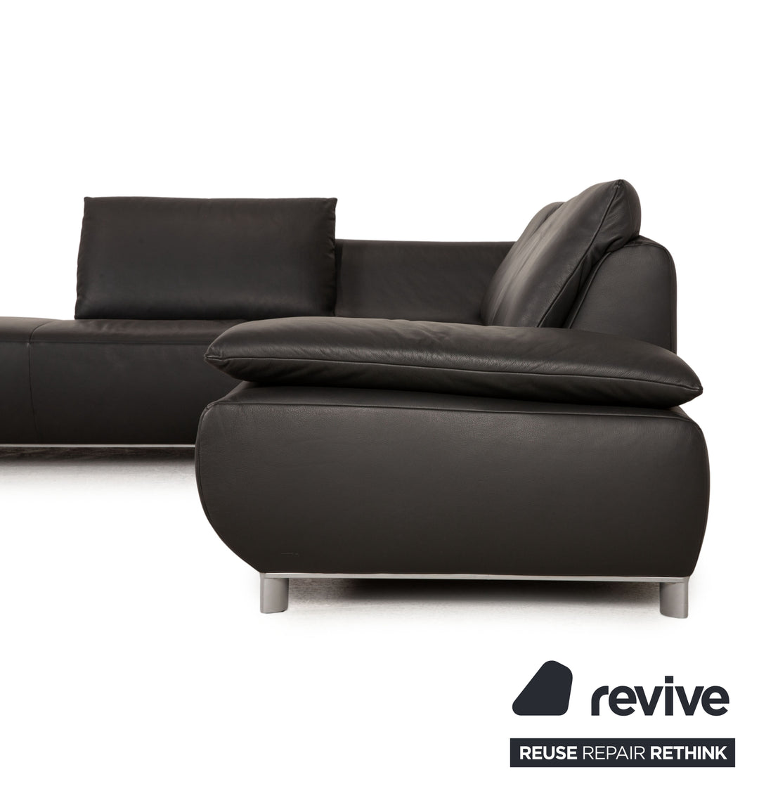 Koinor Volare leather corner sofa anthracite sofa couch