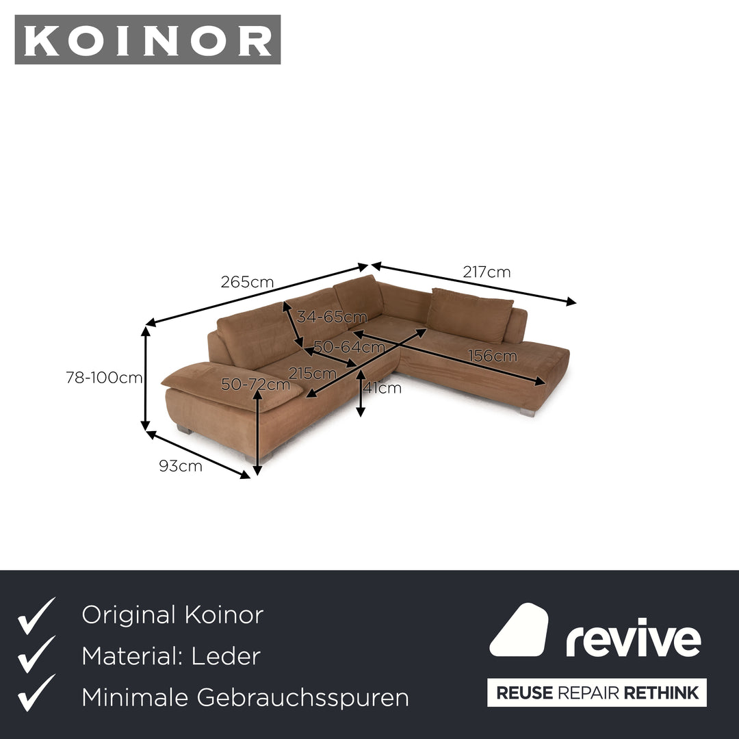 Canapé d'angle Koinor Volare en tissu marron