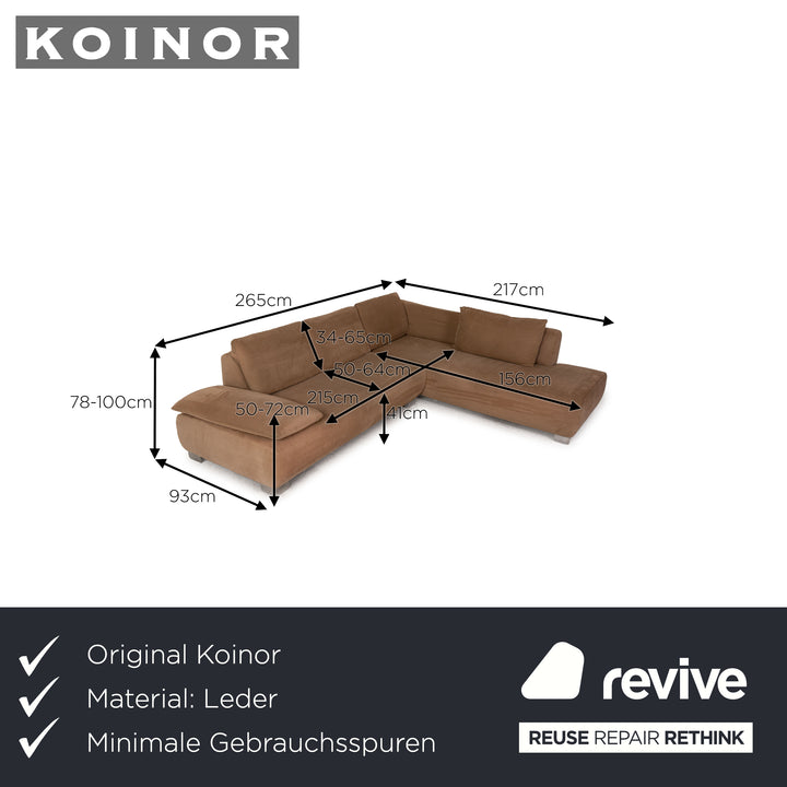 Canapé d'angle Koinor Volare en tissu marron