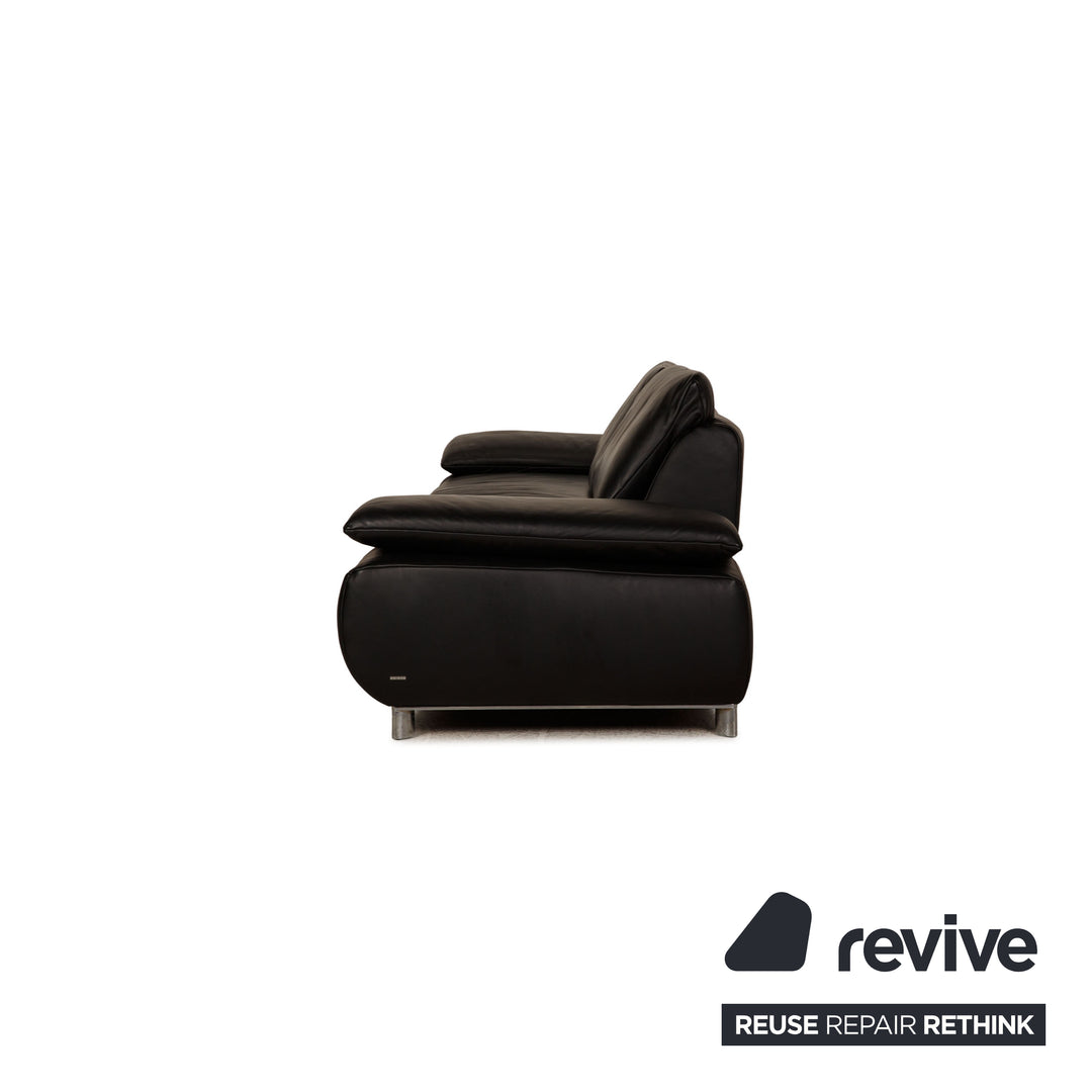 Koinor Volare Leder Viersitzer Schwarz Sofa Couch
