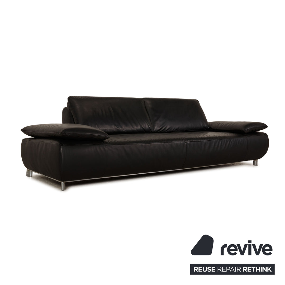 Koinor Volare Leder Viersitzer Schwarz Sofa Couch