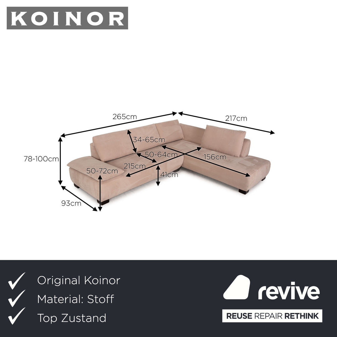 Koinor Volare Stoff Sofa Rosé Ecksofa Couch