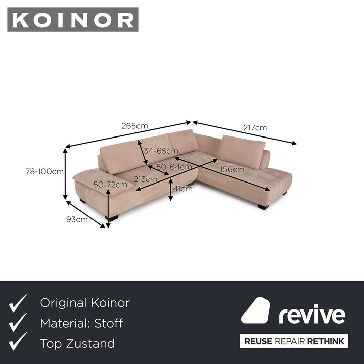 Koinor Volare Stoff Sofa Rosé Ecksofa Couch