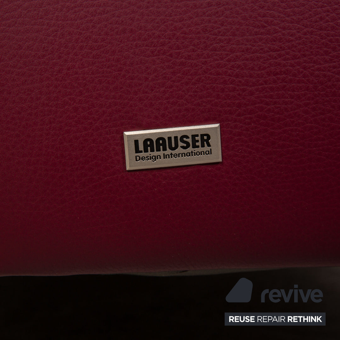 Laauser Dreisitzer Leder Sofa Rot Couch
