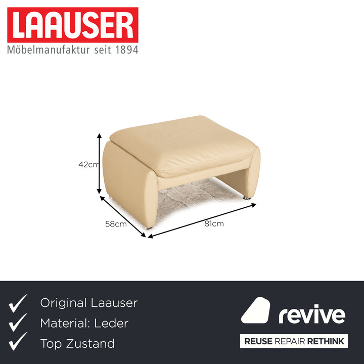 Laauser Leder Hocker Creme