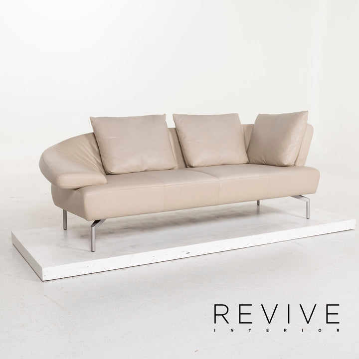 Laauser Leder Sofa Grau Dreisitzer #12767