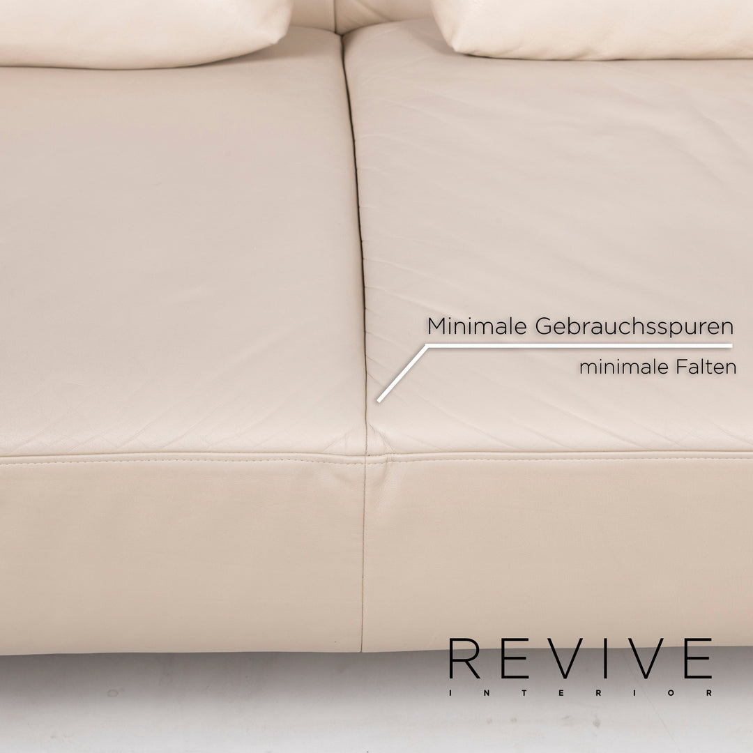 Laauser Leder Sofa Grau Dreisitzer #12767