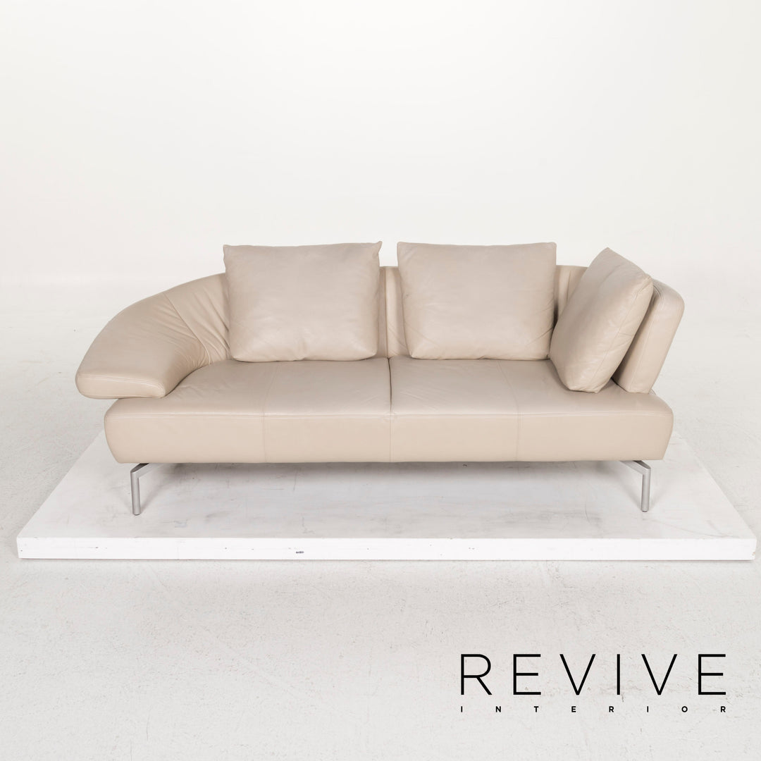 Laauser Leder Sofa Grau Dreisitzer #12767