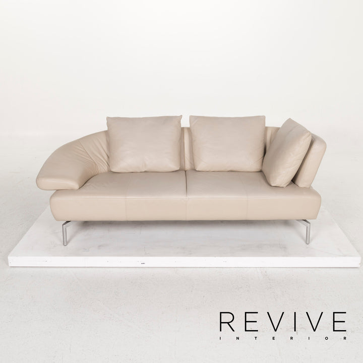 Laauser Leder Sofa Grau Dreisitzer #12767