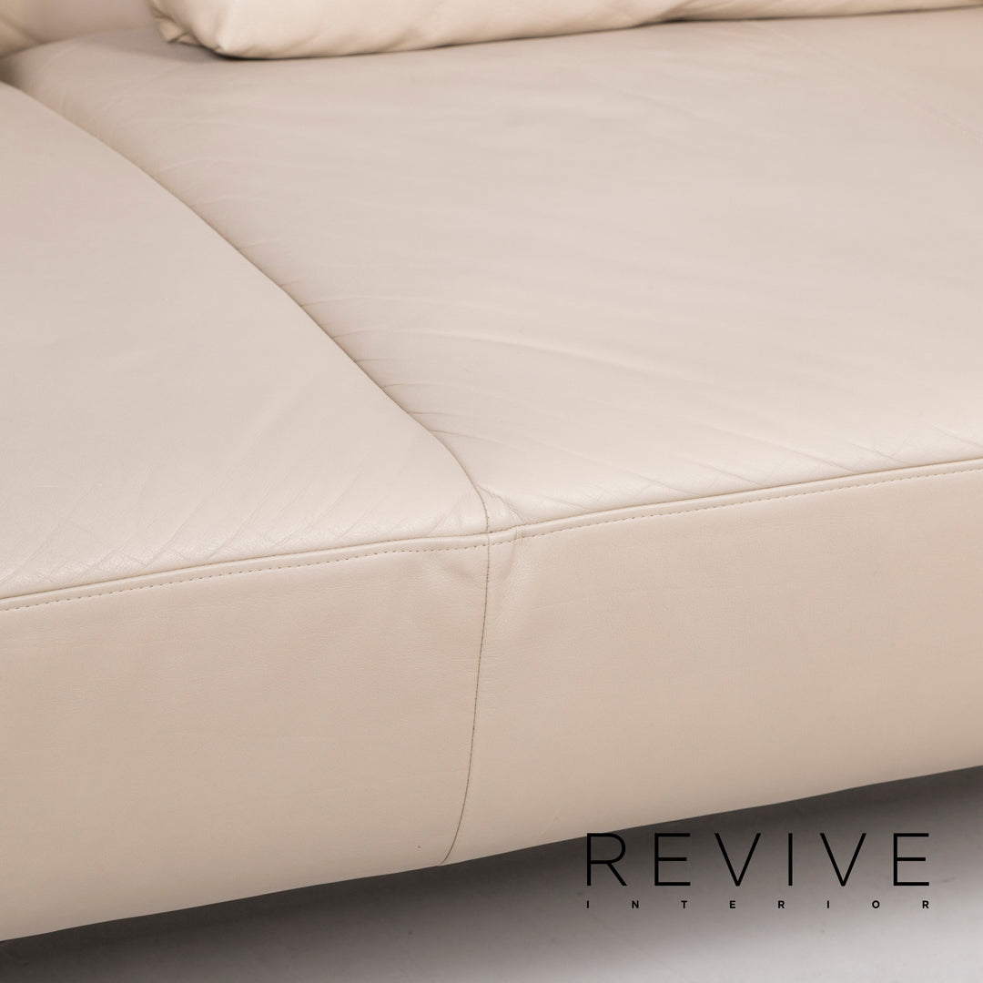Laauser Leder Sofa Grau Dreisitzer #12767
