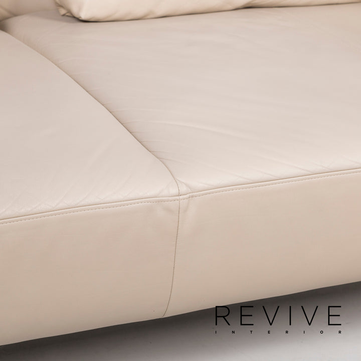 Laauser Leder Sofa Grau Dreisitzer #12767