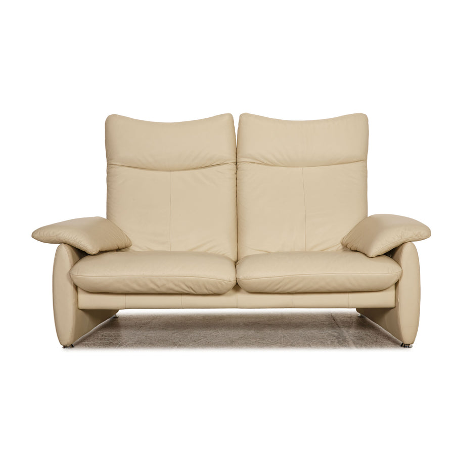 Laaus leather two-seater cream sofa couch