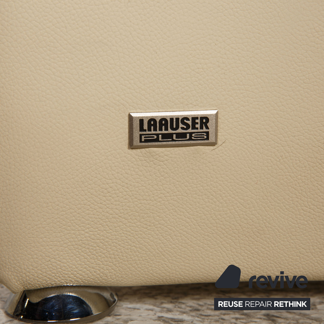Laaus leather two-seater cream sofa couch