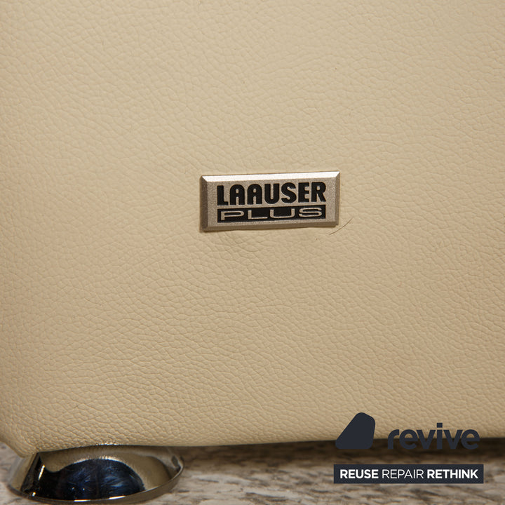 Laaus leather two-seater cream sofa couch